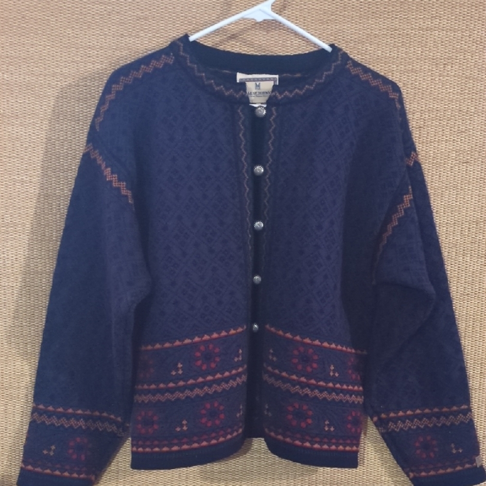 Dale Of Norway Pure Wool Cardigan Sweater L